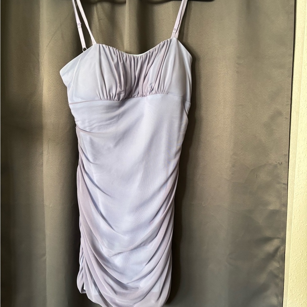 Elegant Light Purple Ruched Dress